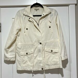 Women’s Linen Jacket with Lace Detail